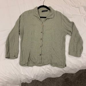 Women’s Sage Green Cut Loose Blouse Size Large